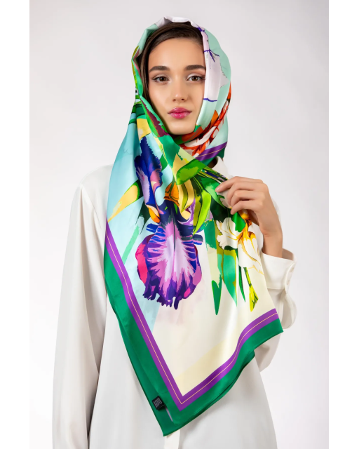 Esarfa de matase naturala sal luxury Iris Regale , 67 x 167