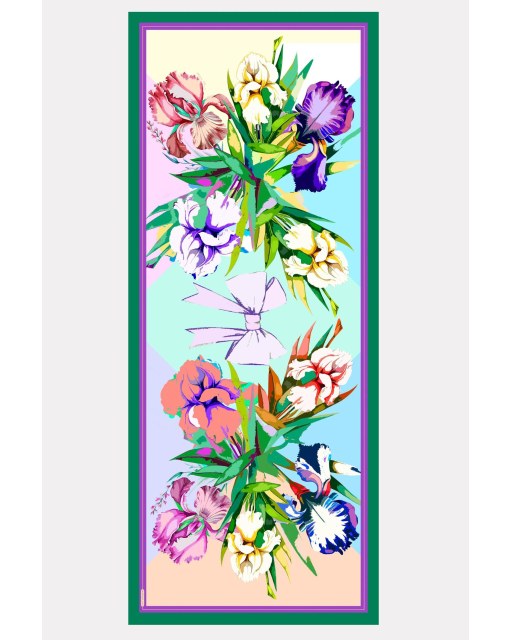 Esarfa de matase naturala sal luxury Iris Regale , 67 x 167