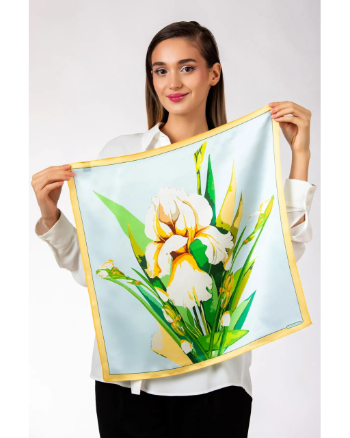 Esarfa de matase naturala Iris Preziosa , 50 x 50