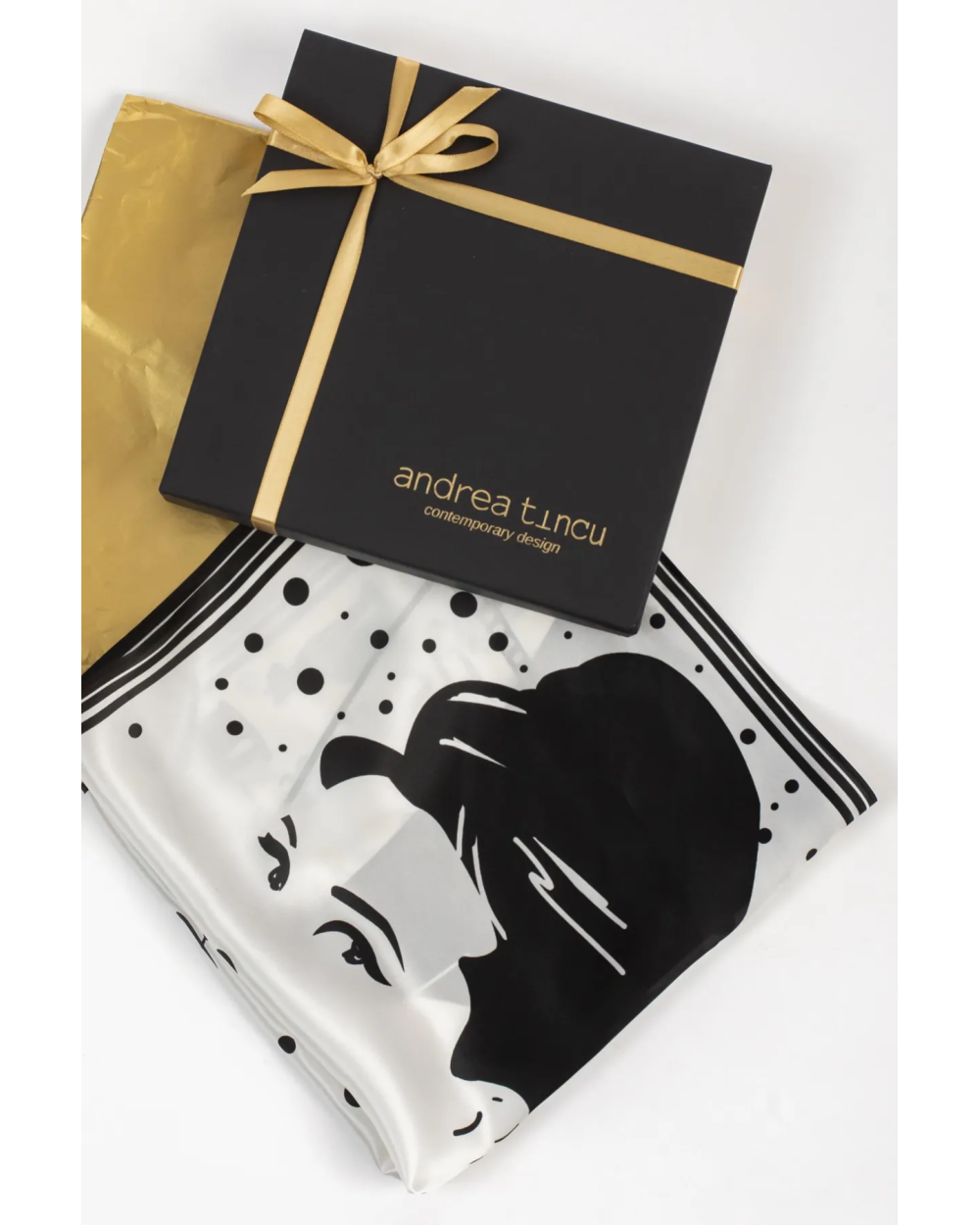 Esarfa de matase naturala Pretty Audrey , 50 x 50