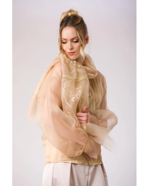 Naframa din organza de matase Maria de Muscel, 67 x 167