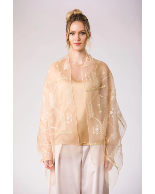 Naframa din organza de matase Maria de Muscel, 67 x 167