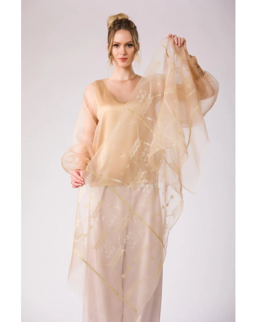 Naframa din organza de matase Maria de Muscel, 67 x 167
