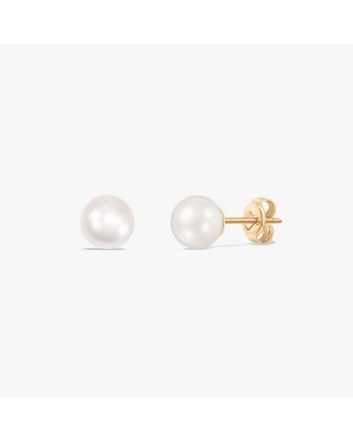 Cercei din aur Pearl Studs - Perle de Cultură Aur Galben 14k · Perlă