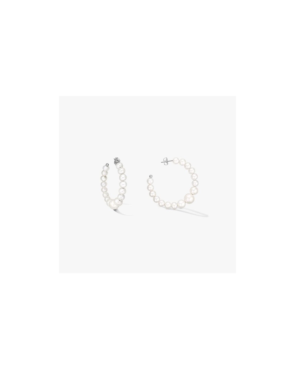 Cercei din argint Pearl Hoops - Perle de Cultură Argint 925 · Perlă