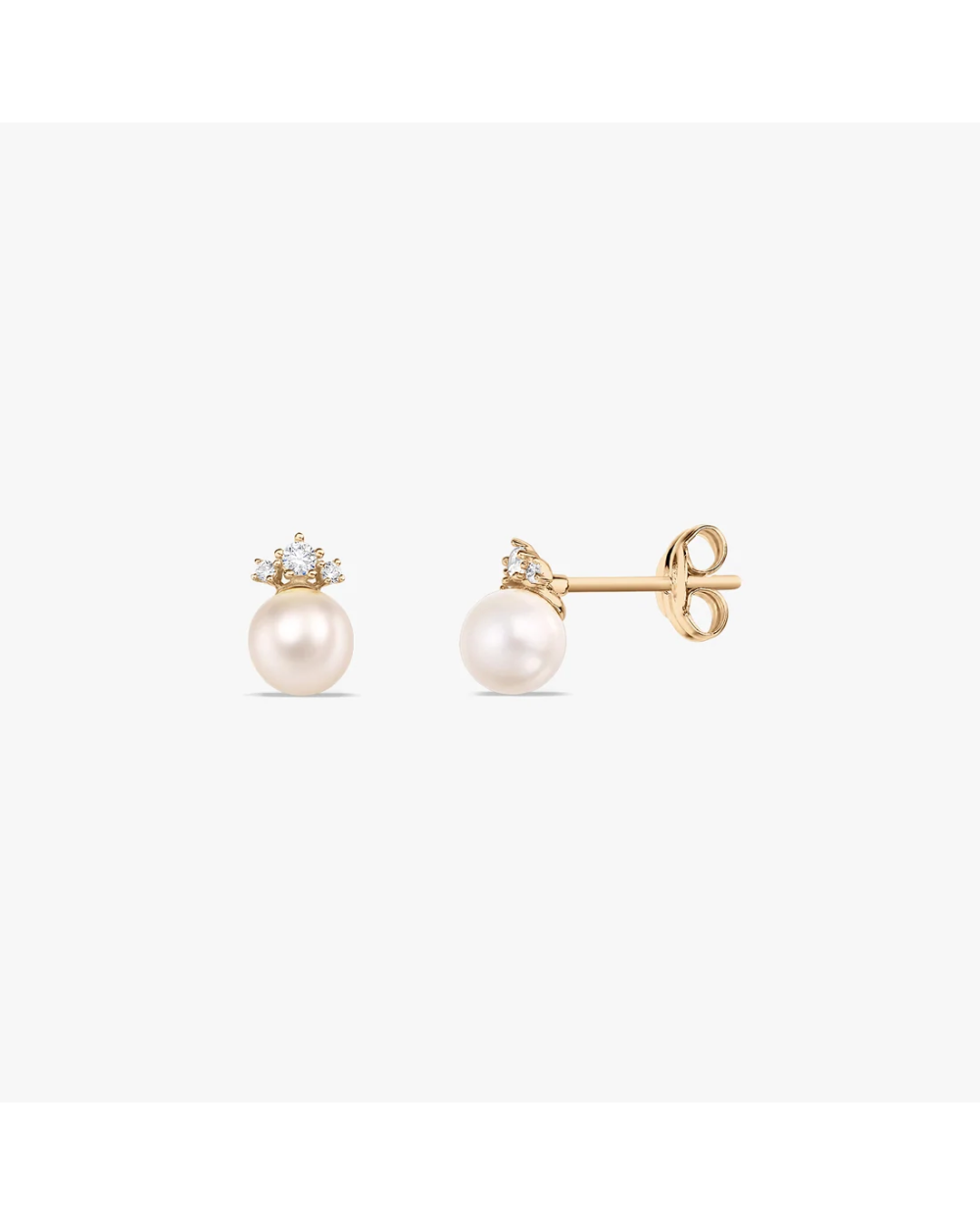 Cercei din aur Loraine - Perle Naturale Aur Galben 14k · Zirconiu, Perlă