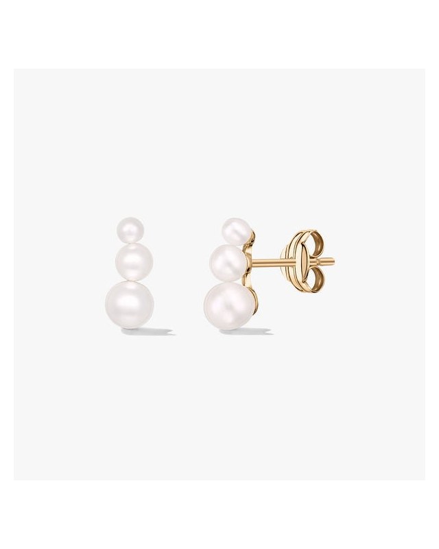 Cercei din aur Tiny Pearls Aur Galben 14k · Perlă