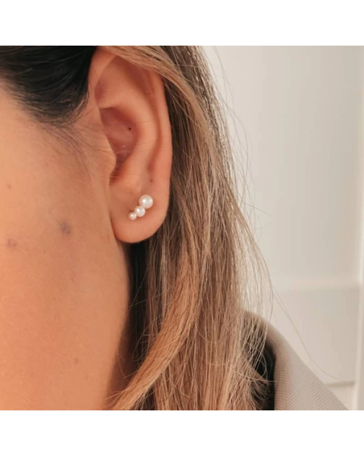 Cercei din aur Tiny Pearls Aur Galben 14k · Perlă