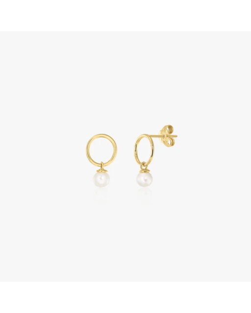 Cercei din aur Mini Studs - Perle de Cultură Aur Galben 14k · Perlă