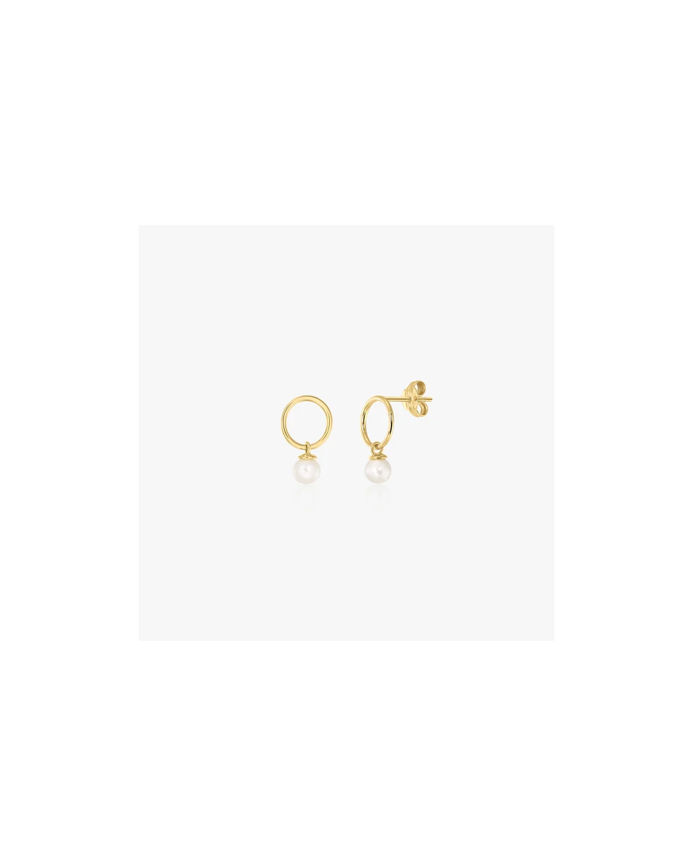 Cercei din aur Mini Studs - Perle de Cultură Aur Galben 14k · Perlă