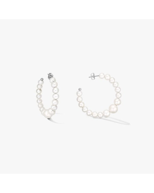 Cercei din argint Pearl Hoops - Perle de Cultură Argint 925 · Perlă