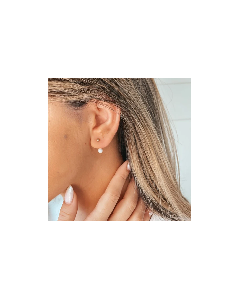 Cercei din aur Pearl Ear Jacket - Perle de Cultură Aur Galben 14k · Perlă