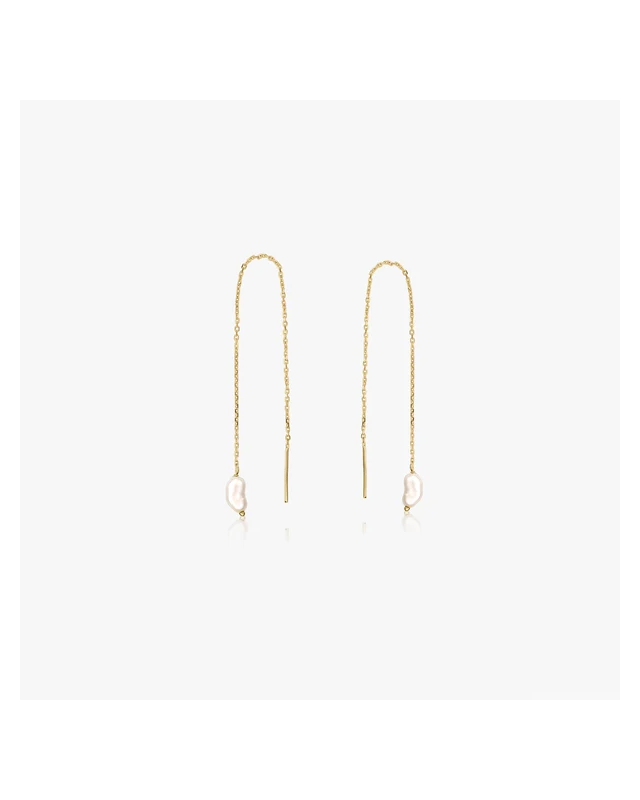 Cercei din aur Pearl Drop - Perle de Cultură Aur Galben 14k · Perlă