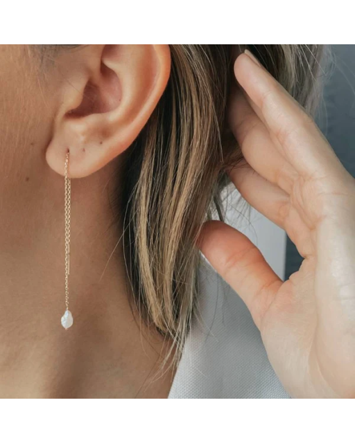 Cercei din aur Pearl Drop - Perle de Cultură Aur Galben 14k · Perlă