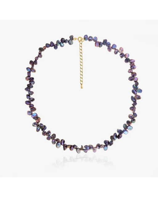 Colier din aur Mini Lulu - Perle Keshi Negre Aur Galben 14k · Perlă