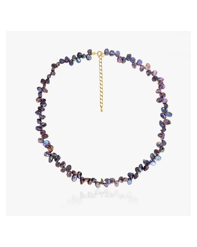 Colier din aur Mini Lulu - Perle Keshi Negre Aur Galben 14k · Perlă